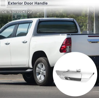 Image de Poignées De Porte Arrière Extérieure Pour Toyota Hilux Revo 2015-2018 No.690900K120 Avec Trou Abs Métal Ton Argent 1 Pc
