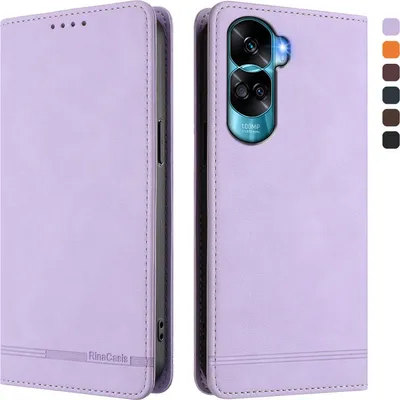 Obrázek produktu pro Pouzdro pro Honor 90 Lite, retroPolyuretankožené flip pouzdro s stojánkem a přihrádkami na karty Fialový