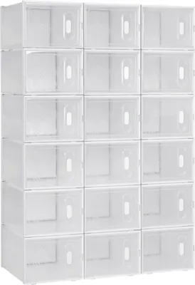 Produktbild von Happyment Schuhbox Joda – Transparent – 18 Stück – Sneakerbox – Aufbewahrungsbox – Stapelbar – Mit Handgriff