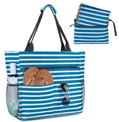 Image de Grand sac de plage étanche, avec fermeture éclair et plusieurs compartiments