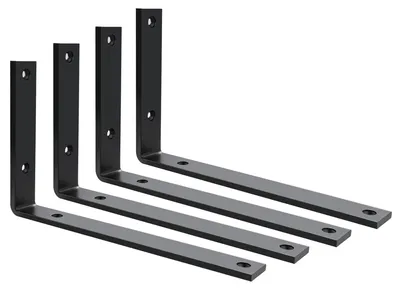 Produktbild von Metall Wandhalterung 250 mm, schwarz, 4 Stück, für die Wandmontage