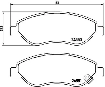 Produktbild von Brembo Bremsbelagsatz, Scheibenbremse Vorderachse P 59 053