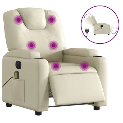 Produktbild von Massagesessel Elektrisch Creme Kunstleder