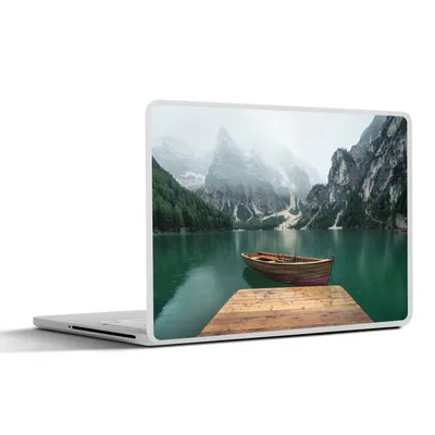 Produktbild von MuchoWow® Laptop Aufkleber Sticker Cover Nebel - Schnee - Berg - Boot 36.5x27.5 cm - Laptop-Sticker