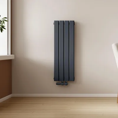 Produktbild von EMKE Heizkörper Design Doppellagig Paneelheizkörper 900x300mm Anthrazit Badheizkörper 446 Watt Mittelanschluss Flachheizkörper ohne Heizstab