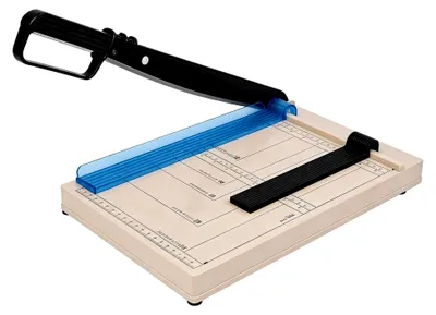 Produktbild von A4 Hebelschneider für Papier, Schneidemaschine mit Sicherheitsschutz, bis 70g A4, 12 Blatt Schneidleistung