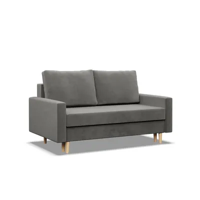 Produktbild von Wohnzimmer Sofa mit Schlaffunktion, Sofa 2-Sitzer BLANK, Wendekissen, Hellgrau