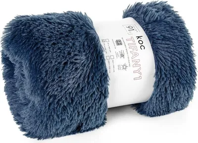 Zdjęcie produktu dla Design 91 Narzuta na łóżko 200X220 Tiffany 1 ciemnoniebieski wełniany koc D91