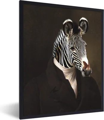 Produktbild von MuchoWow® Gerahmtes Poster Alte Meister - Zebra - Kunst 30x40 cm - Poster mit Schwarzem Bilderrahmen Wandposter Rahmen Foto Bilder - Wanddeko - Kunstdrucke