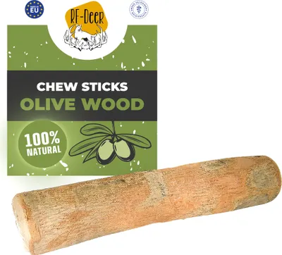 Produktbild von RF-DEER: M 120-250g 20-22cm Olivenholz Kauspielzeug Kauholz für Hund Langlebiger Kauknochen Hundeknochen Kauartikel 100% natürliches