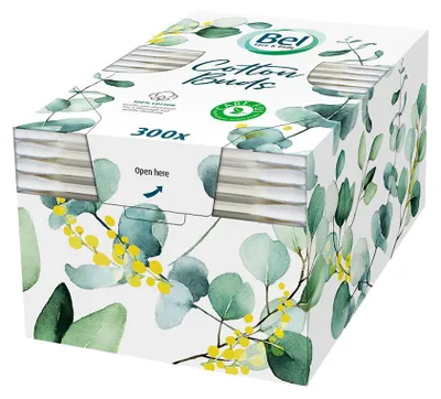 Produktbild von BEL PREMIUM 100% plastikfreie Wattestä bchen 300 Stü ck