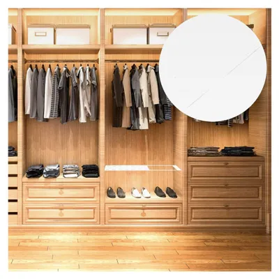 Produktbild von Verstellbares Ausziehregal 32-48 cm Kunststoff Kleiderschrankteiler Regalorganizer für Schränke und Küche
