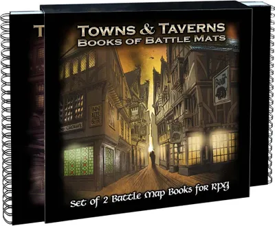 Zdjęcie produktu dla Loke Battlemats Towns & Taverns Books of Battle Mats - Tabletop-Rollenspiel-Zubehör - ENG Edition