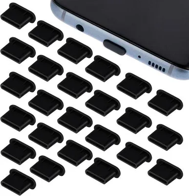 Productafbeelding van USB-C siliconen stofbeschermers – 50 stuks – Stofbeschermers – USB-C connector beschermdopjes – Type-C stofbeschermers – Stofdichte connector beschermdopjes