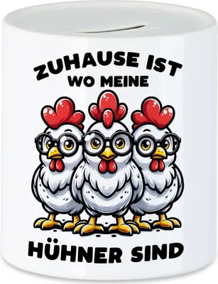 Produktbild von Zuhause ist wo meine Hühner sind Witzige Hühner Spardose - Hühnerbesitzer Glück