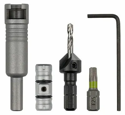 Doppelseitiger Schnellwechselhalter Wolfcraft Flipbit Set mit 20 mm TORX und Holzbohrer