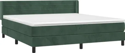 Produktbild von vidaXL Boxspringbett mit Matratze Dunkelgrün 160x200 cm Samt