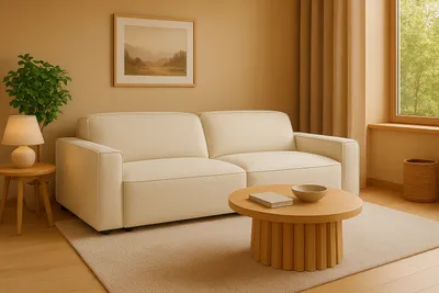 Produktbild von Emoebel24 Sofa 2-Sitzer- Luxus Sofa Wohnzimmer- Sofa Beige- Sitzgarnitur Wohnzimmer- 2 Sitzer Sofa 204x102x70cm Lucas