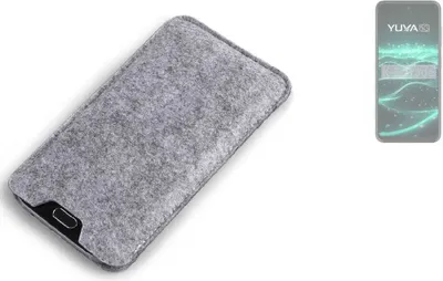 Produktbild von K-S-Trade Filz Handyhülle kompatibel mit Lava Yuva 5G Schutzhülle Filztasche Filz Tasche Case Sleeve Handy Hülle Filzhülle grau