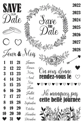 Produktbild von Aladine - Wedding Planner SAVE THE DATE – Stempelbrett zum Organisieren und Planen Ihrer Hochzeit auf kreative Weise 3260, Schwarz