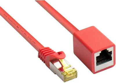 Zdjęcie produktu dla Przedłużacz kabla krosowego RJ45, kategoria 7, SFTP, 2 m, czerwony, 10 Gb/s