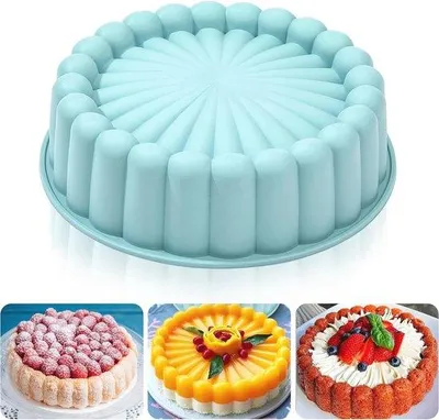 Produktbild von Famanu Runde Silikonbackform 20 cm - Antihaftbeschichtet, Wiederverwendbar, Für Cheesecake und Brownies