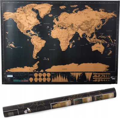 Obrázok produktu pre Zdrapávacia Mapa Sveta pre Cestovateľov - Elegantný Plagát 82 x 59 cm
