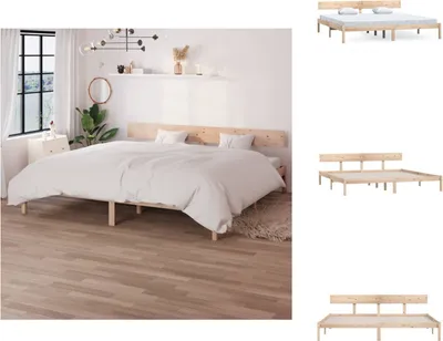 Produktbild von vidaXL Massivholzbett Kiefer 200x200 cm -  Betten & Bettgestelle
