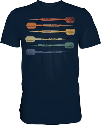 Produktbild von Vintage Dartpfeile Sport Dart T-Shirt – Navy / 4XL
