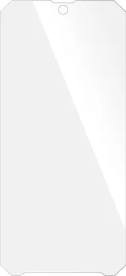 A clear screen protector for a smartphone.