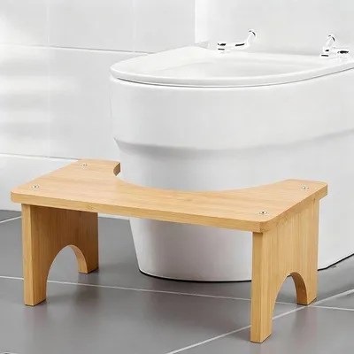 Productafbeelding van Toiletkruk voor volwassenen en kinderen - bamboe - 300 kg draagvermogen - verbeterde stoelgang - ShopVlot