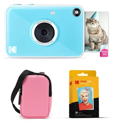 Produktbild von KODAK Printomatic+ Sofortbild Digitalkamera Starter-Set mit Tragetasche (Rosa) u