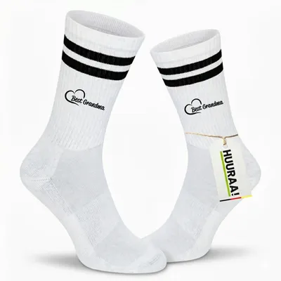 Produktbild von Huuraa Uni Socken Best Grandma Heart 42/46 Black Baumwolle Tennissocken Geschenkidee