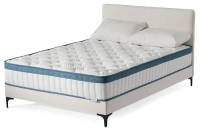 Obrázok produktu pre Matrac 160x200x25 cm - 7-zónový matrac z chladenej peny - tvrdosť H3 (stredná) - ortopedický - farba: biela a modrá