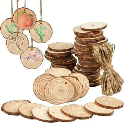 Produktbild von Runde Holzstücke für Dekoration und Basteln