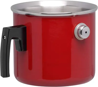 Produktbild von Simmertopf aus Edelstahl und Emaille, 2 Liter, rot