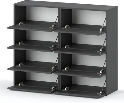 Produktbild von Schuhschrank für den Flur | Schuhregal modular | Schrank mit Platz zum Aufbewahren von Schuhen | Schuhbank mit die Klappe GRAU MATT Schuh-Kommode