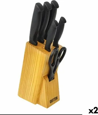 Obrázek produktu pro Sada kuchyňských nožů a držáku Quttin Nero Black 7 kusů (2 kusy)