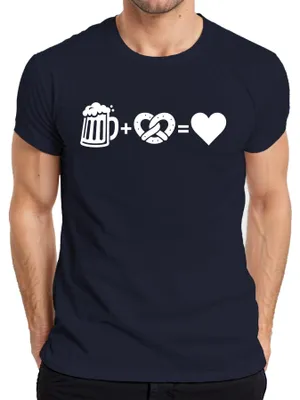 Productafbeelding van Bier, pretzel, , Wiesn, Beieren, traditionele kleding, heren T-shirt, marineblauw, maat M