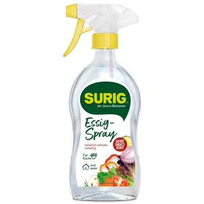A clear, well-lit studio shot of a spray bottle of Surig Essig-Spray.