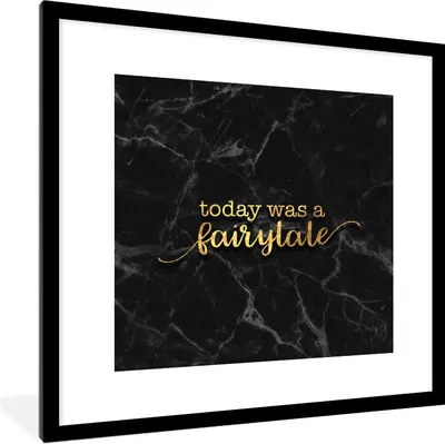 Produktbild von MuchoWow® Gerahmtes Poster Zitate - Sprichwörter - Gold - Marmor 40x40 cm - Poster mit Schwarzem Bilderrahmen Wandposter Rahmen Foto Bilder - Poster - Plakat im Rahmen