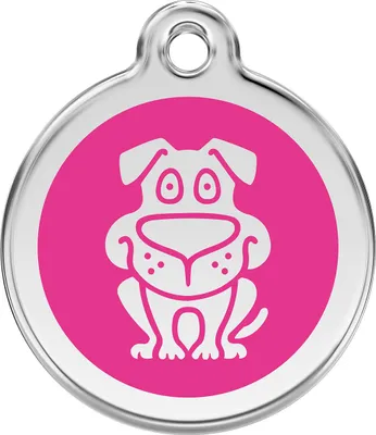 Produktbild von RedDingo Hundemarke mit individueller Gravur Dog hot pink, Größe: S