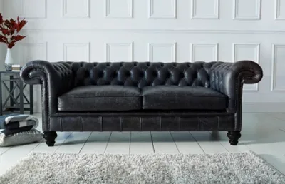 Produktbild von Chesterfield Design Luxus Polster Sofa Couch Sitz Garnitur Leder Textil Neu #258