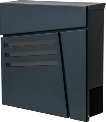 Produktbild von Briefkasten MCW-B28, Wandbriefkasten Postkasten Zeitungsfach, pulverbeschichtet anthrazit