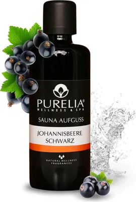 Immagine prodotto di PURELIA Concentrato per sauna al ribes nero 100 ml Concentrato naturale per sauna - oli essenziali puri