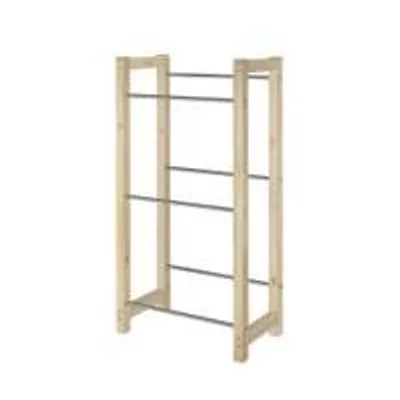 Produktbild von Getränkekistenregal aus Edelstahl und Massivholz Boxenregal 90.81-01