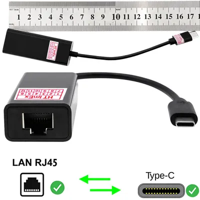 Produktbild von Schwarz LAN USB C 3.1 Netzwerk Adapter kabel Patchkabel DSL USB C auf RJ45