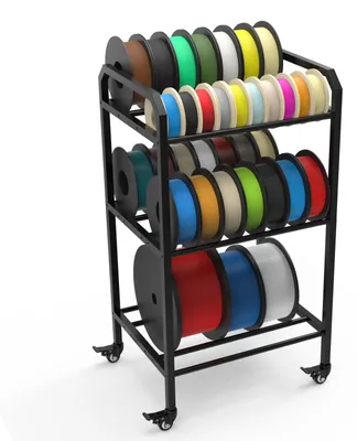 Filament-Aufbewahrungsregal, 3 Etagen, Metall, mit Rollen, für 1kg Spulen