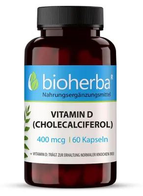 Produktbild von Bioherba Vitamin D (Cholecalciferol) 400 mcg 60 Kapseln