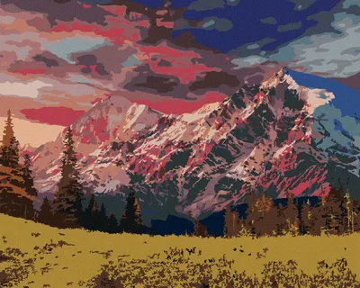 Produktbild von Zuty - Malen nach Zahlen - MÄRCHENLANDSCHAFT IN DEN ALPEN, 40x50 cm, mit Keilrahmen (bereits gespannt)